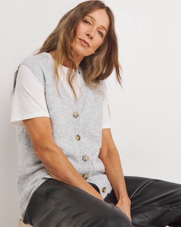 Button Down Sleeveless Cardigan