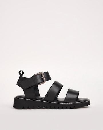 Lyla Leather Chunky Buckle Sandals Extra Wide EEE Fit