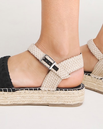 Coral Chunky Espadrille Sandals - Wide Fit (E)