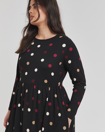 Spot Print Supersoft Pocket Midi Dress