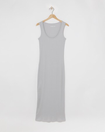 Simply Be Grey Ribbed Scoop Neck Maxi Dress