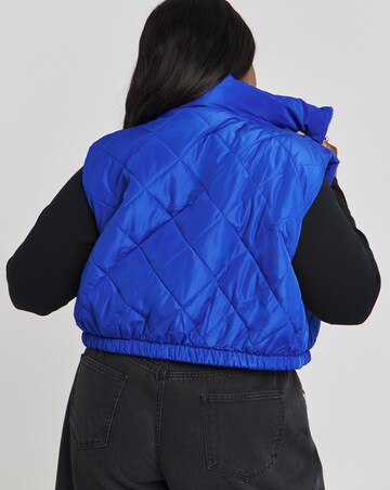 Blue Adjustable Hem Quilted Gilet