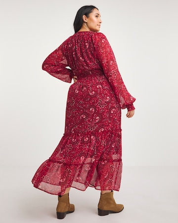 Joe Browns Red Radiant Paisley Chiffon Dress