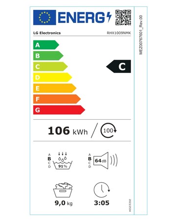 LG X10 RHX1009NMK 9kg Heat Pump Tumble Dryer - Slate Grey + Install