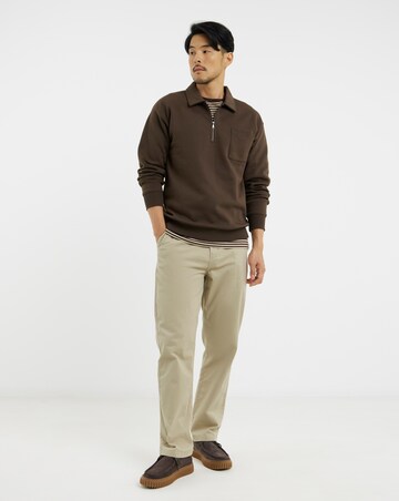 Relaxed 1/4 Zip Po Neck Sweatshirt