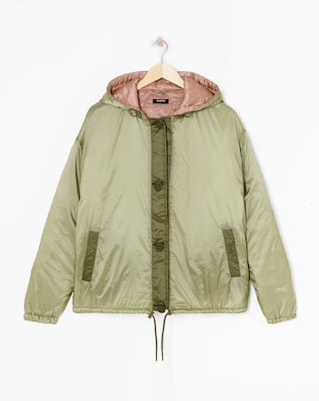 Sage Quilt Lined Parachute Bomber Jacket