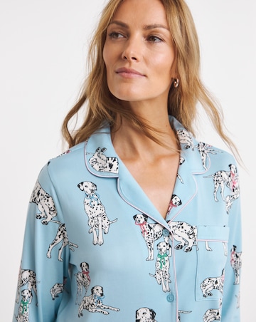 Chelsea Peers Classic Button Up Pyjama Set Dalmatian Dogs Print