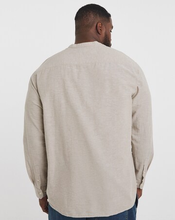 Jack & Jones Breeze Grandad Linen Shirt - Natural