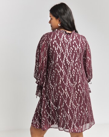 Lovedrobe Purple Frill Neck Swing Dress