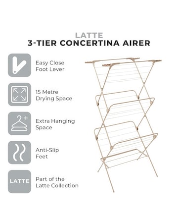 Tower Latte Concertina Clothes Airer