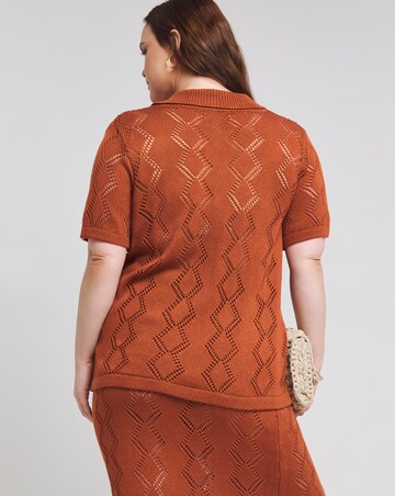 Rust Crochet Shirt Co Ord