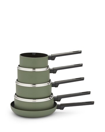 Morphy Richards Recycled Aluminium Green 5 Piece Pan Set