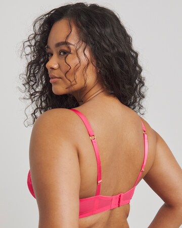 Figleaves Pulse Lace Underwired Plunge Bra B-G - Pink