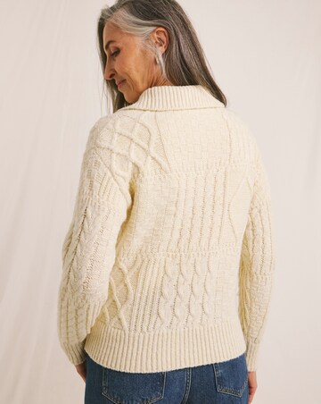 Julipa Mixed Cable Half Zip Jumper