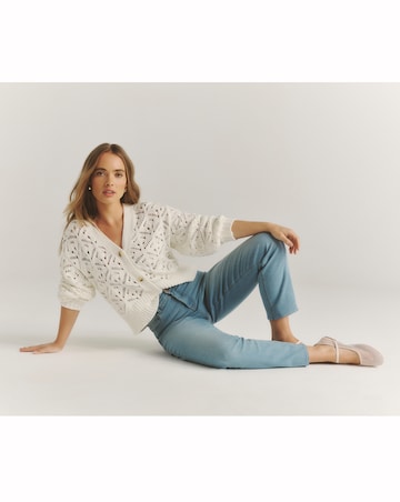 Simply Be Ivory Pointelle Knit Cardigan