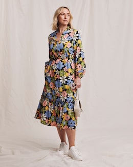 Julipa Button Down Tiered Midi Dress