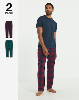 2PK Brushed Flannel Check Loungepants