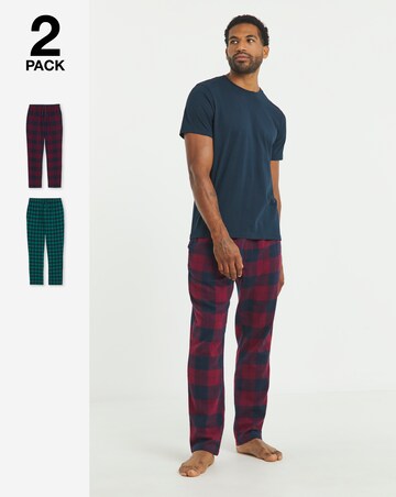 2PK Brushed Flannel Check Loungepants