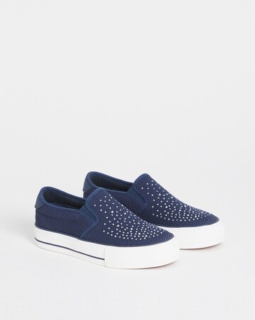 Cali Slip On Canvas Trainer - Wide Fit (E)