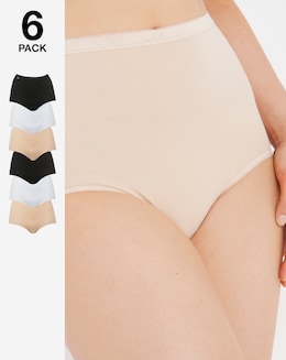 Sloggi (6 Pack) Basic Maxi Cotton Knickers White/Black/Skin