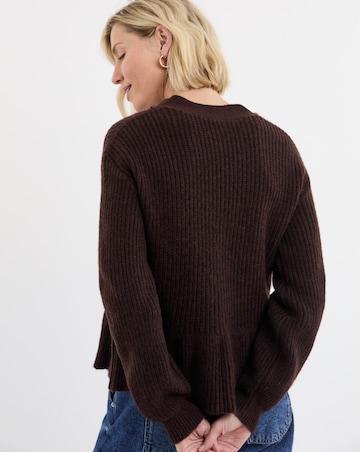 Peplum Knit Cardigan