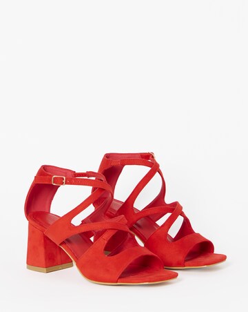 Dani Cross Over Strappy Block Heel Sandals - Wide Fit (E)
