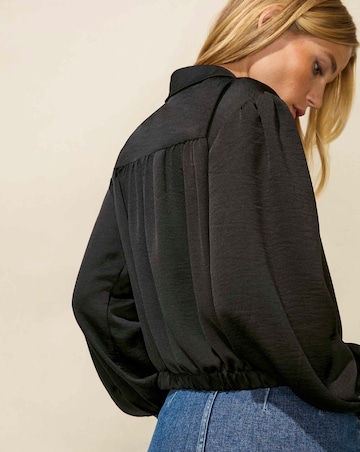 Ro&Zo Satin Tie Front Shirt