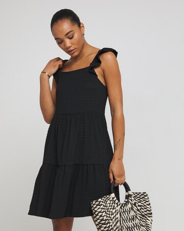 Simply Be Black Textured Jersey Smock Dress