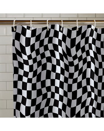 Catherine Lansfield Checkerboard Shower Curtain