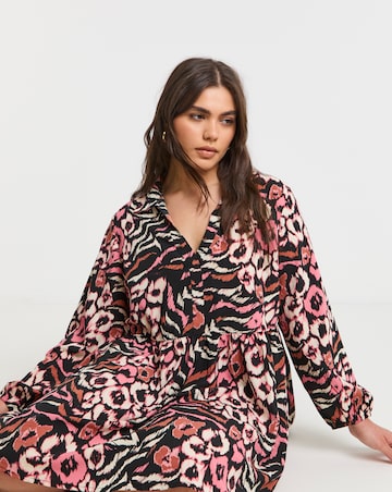 Animal Print Smock Dress
