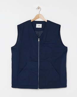 Navy Twill Washed Gilet