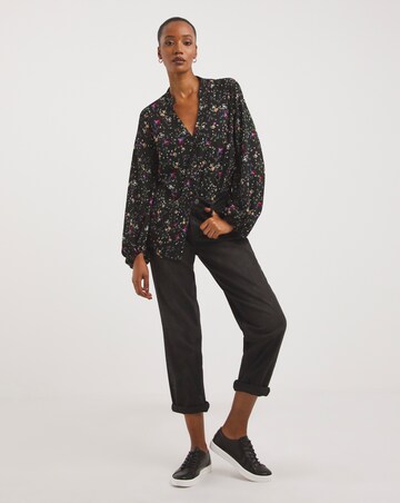 Multi Floral Volume Sleeve Blouse