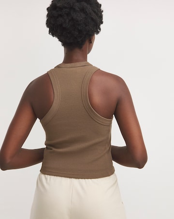 adidas Lounge Ribbed Crop Tank Top
