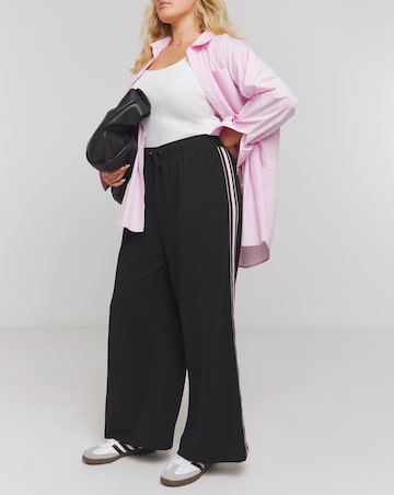 Black Side Stripe Wide Leg Trousers