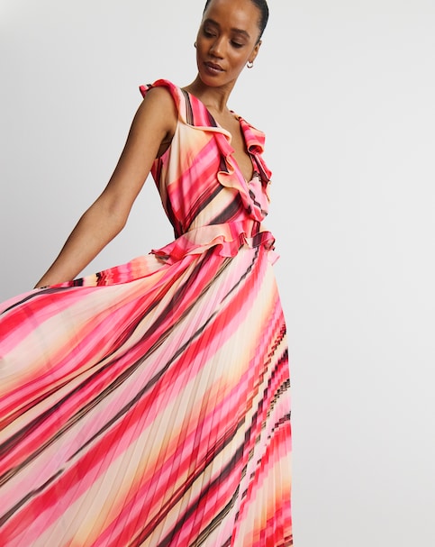 Joanna Hope Ruffle Pleated Dress