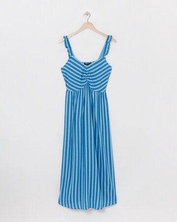 Simply Be Stripe Print Frill Strap Midi Dress