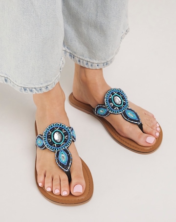 Orchid Beaded Toe Post Sandal Extra Wide EEE Fit
