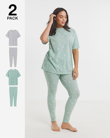 2 Pack Value Pyjama Legging Sets Floral