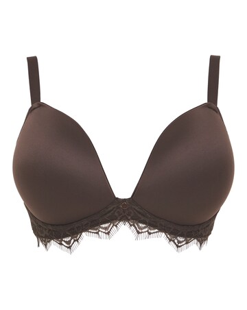 Figleaves Smoothing Non Wired Padded Bra With Lace Detail B-G - Black