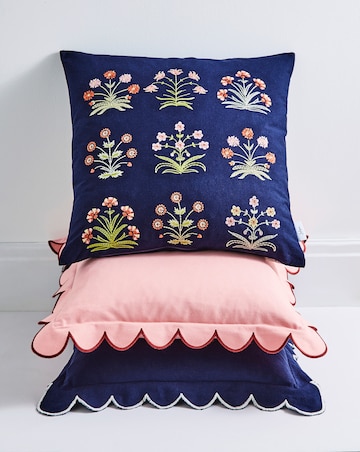 Julipa Georgia Scalloped Edge Cotton Cushion