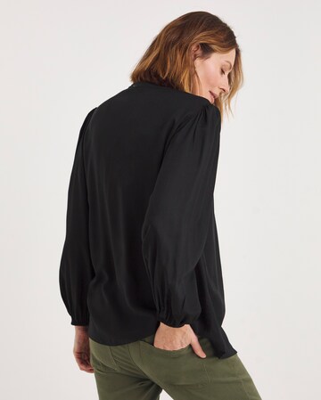 Long Sleeve Crochet Trim Button Through Blouse