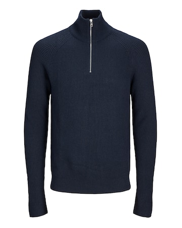 Jack & Jones Pannel Knit 1/4 Zip Jumper