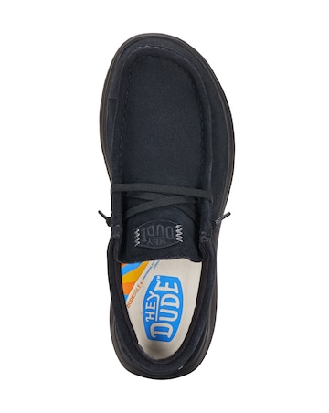 HeyDude Wally COMF Suede Shoe - Black