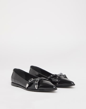 Livorno Pointed Buckle Detail Ballerina Extra Wide EEE Fit