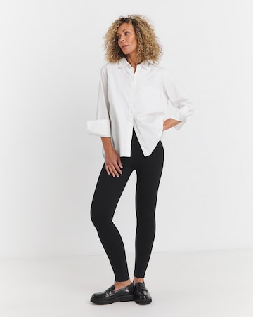 Black Zip Hem Ponte Leggings