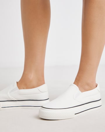 Cali Slip On Canvas Trainer - Wide Fit (E)