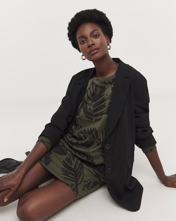 Religion Palm Print Jersey Sequin Dress