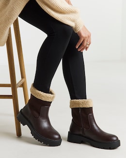 Florence Borg Lined Two Way Ankle Boots - Extra Wide Fit (EEE)