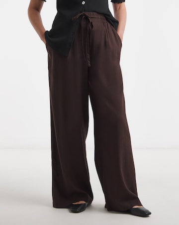 Linen Mix Wide Leg Trousers