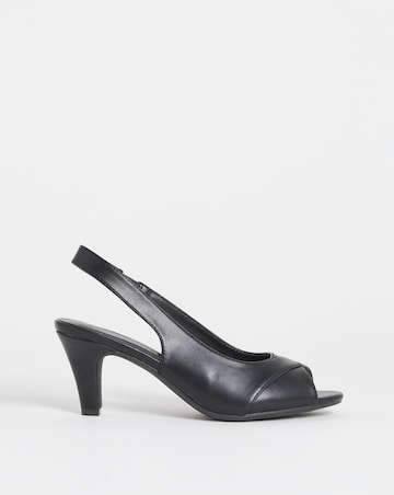 Swan Peep Toe Heeled Slingbacks - Extra Wide Fit (EEE)